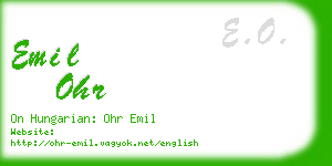 emil ohr business card